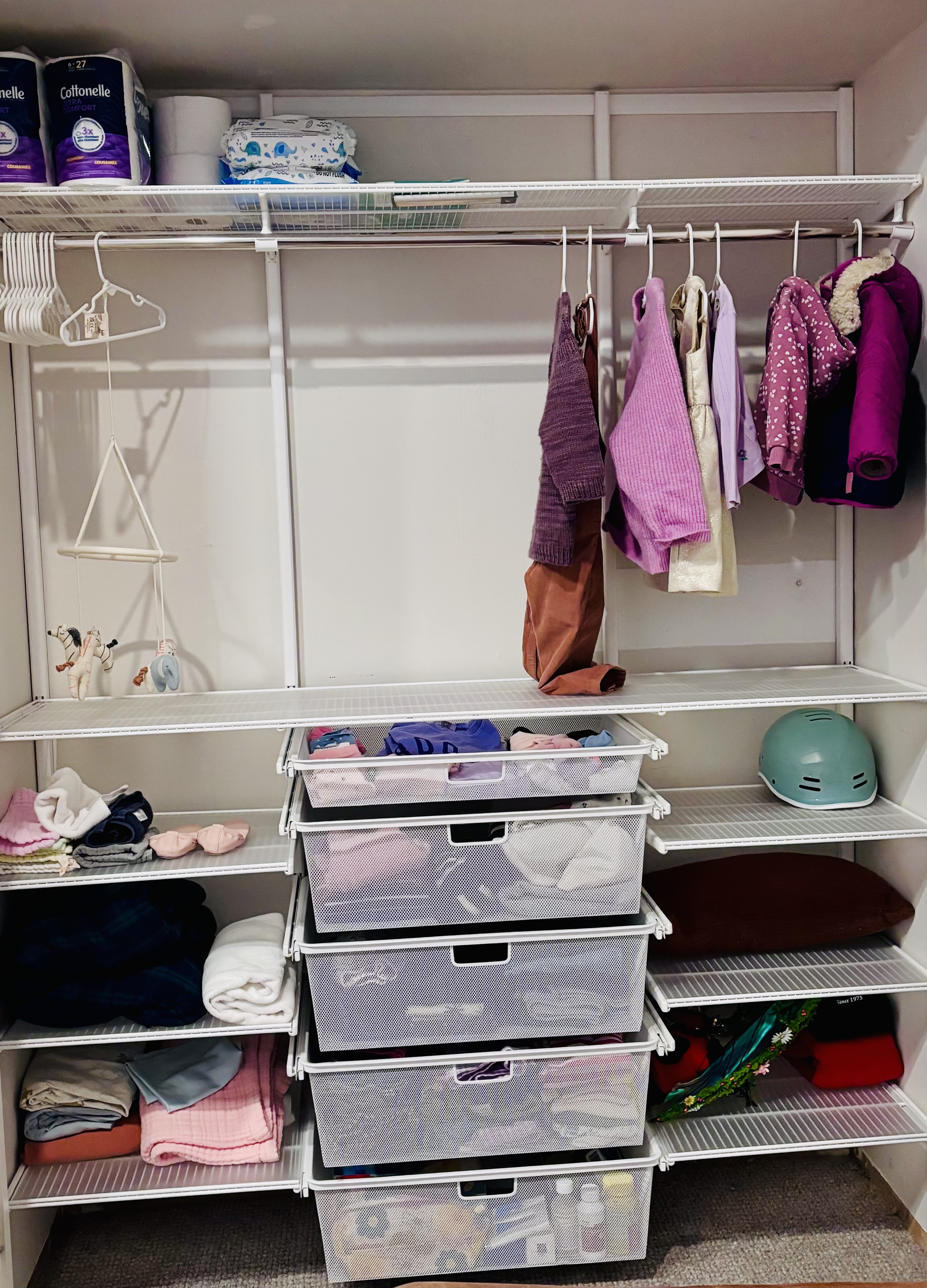 After: organized closet